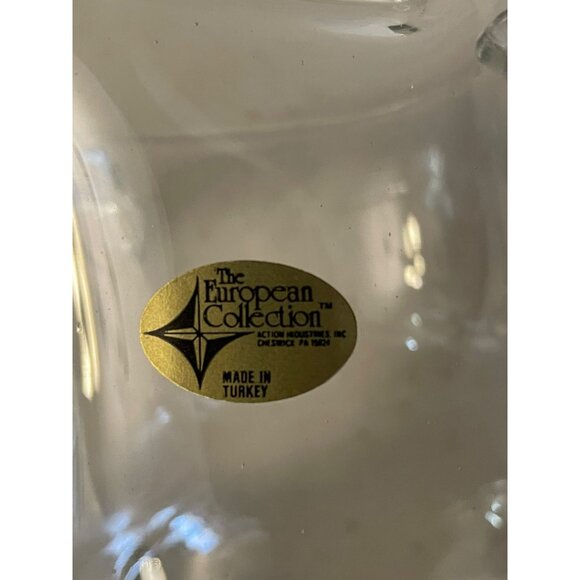 Vintage 1985 Action Industries Floral Lace Pitcher Hand-cut Turkish Crystal NEW - Picture 10 of 16